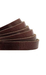 DQ leather flat 5mm Rocky road brown